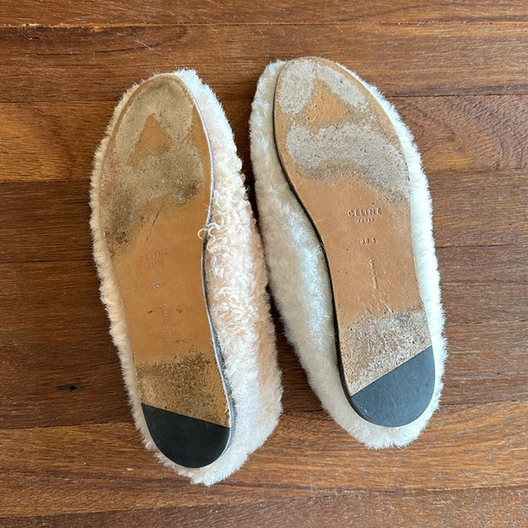 Celine Shearling Flats Shoes - Picture 6 of 8